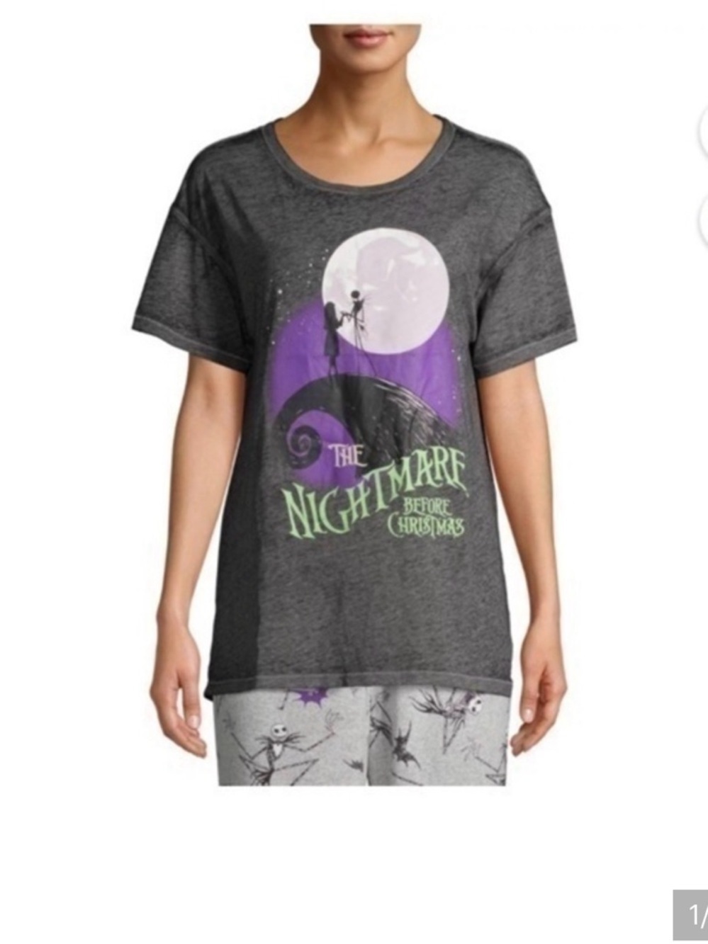 The Nightmare Before Christmas Graphic Tee - Black & Purple
